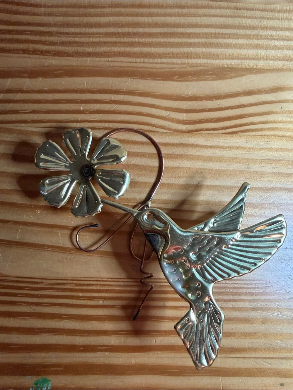 Vintage Homco Brass Hummingbird Wall Decor Set of 4